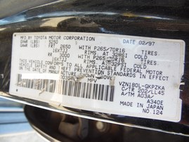 1997 TOYOTA 4RUNNER LIMITED BLACK 2WD 3.4 AT Z19607